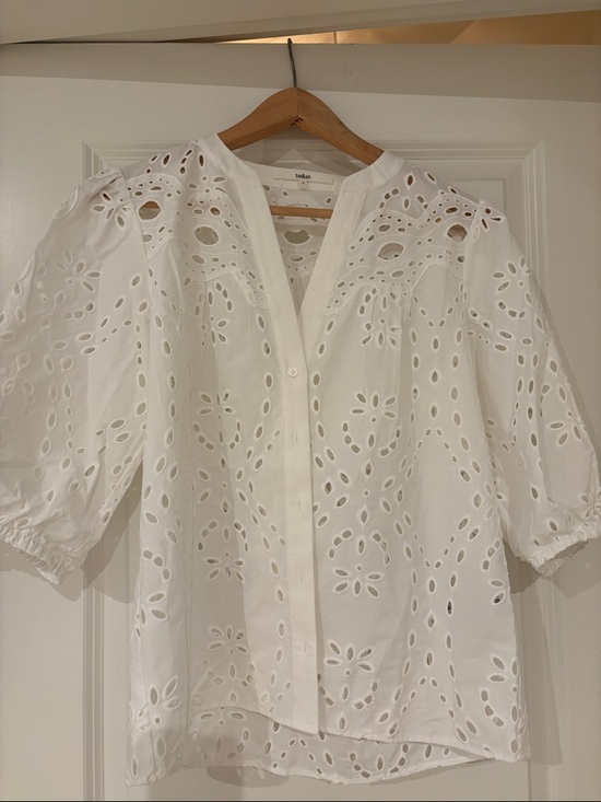 ba&sh Tops - ba&sh White Eyelet Cotton Blouse